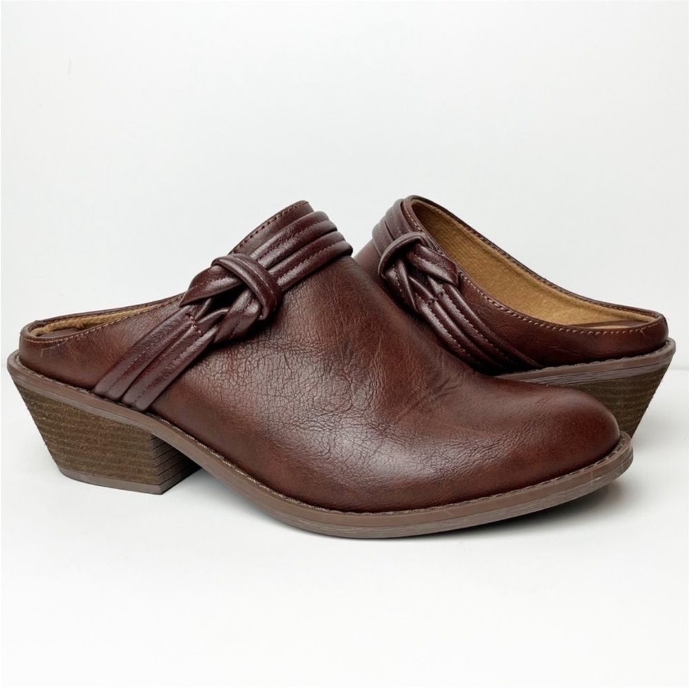 Sofft Eurosoft Amelia Brown Mules Clogs Slip-on Vegan Size 8.5‎